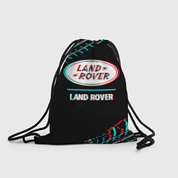 Рюкзак-мешок Значок Land Rover в стиле glitch на темном фоне, цвет: 3D-принт