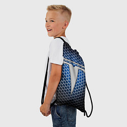 Рюкзак-мешок Tesla - металлический логотип на сетке, цвет: 3D-принт — фото 2