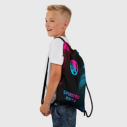 Рюкзак-мешок Spirited Away - neon gradient: символ, надпись, цвет: 3D-принт — фото 2