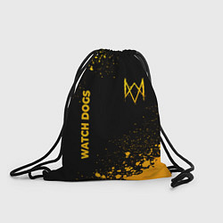 Рюкзак-мешок Watch Dogs - gold gradient: надпись, символ, цвет: 3D-принт