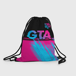 Рюкзак-мешок GTA - neon gradient: символ сверху, цвет: 3D-принт