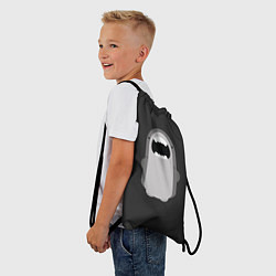 Рюкзак-мешок Акула Черный фон, цвет: 3D-принт — фото 2