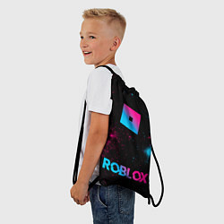 Рюкзак-мешок Roblox - neon gradient: символ, надпись, цвет: 3D-принт — фото 2