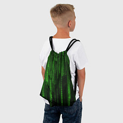 Рюкзак-мешок Двоичный код зеленый, цвет: 3D-принт — фото 2