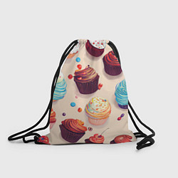 Рюкзак-мешок Капкейки на разный вкус, цвет: 3D-принт