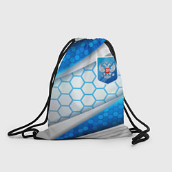 Рюкзак-мешок Синий герб России на объемном фоне, цвет: 3D-принт