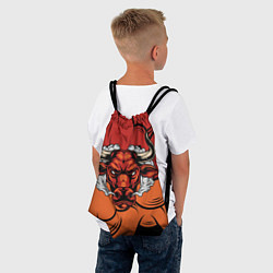 Рюкзак-мешок Красный бычара, цвет: 3D-принт — фото 2