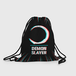 Рюкзак-мешок Символ Demon Slayer в стиле glitch на темном фоне, цвет: 3D-принт