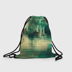 Рюкзак-мешок Абстрактные зелёные краски и силуэты людей, цвет: 3D-принт