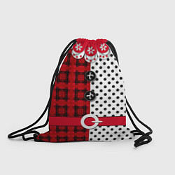 Рюкзак-мешок Костюм новогодний Клоун фольклор красный с белым, цвет: 3D-принт