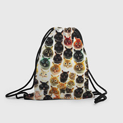 Рюкзак-мешок Паттерн-котики, цвет: 3D-принт