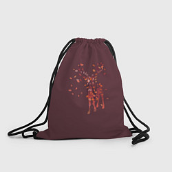 Рюкзак-мешок Осенний олень с птицей, цвет: 3D-принт