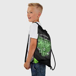 Рюкзак-мешок Герб России - спортивный черно-зеленый стиль, цвет: 3D-принт — фото 2