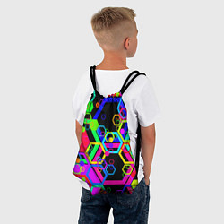 Рюкзак-мешок Разноцветная геометрическая текстура, цвет: 3D-принт — фото 2