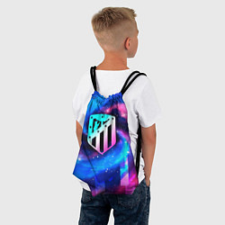 Рюкзак-мешок Atletico Madrid неоновый космос, цвет: 3D-принт — фото 2