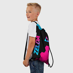Рюкзак-мешок Zelda - neon gradient: надпись, символ, цвет: 3D-принт — фото 2