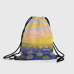 Рюкзак-мешок Поле с ромашками и васильками, цвет: 3D-принт