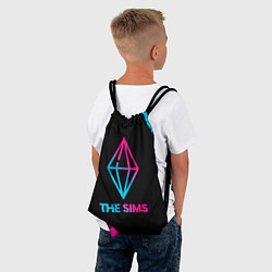 Рюкзак-мешок The Sims - neon gradient, цвет: 3D-принт — фото 2