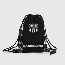 Рюкзак-мешок Barcelona sport на темном фоне: символ, надпись, цвет: 3D-принт