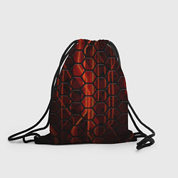 Рюкзак-мешок Соты на красном фоне, цвет: 3D-принт