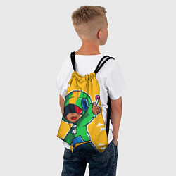 Рюкзак-мешок Пиксельный Леон из Бравл Старс, цвет: 3D-принт — фото 2