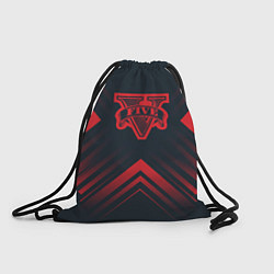 Рюкзак-мешок Красный символ GTA на темном фоне со стрелками, цвет: 3D-принт