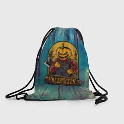 Рюкзак-мешок Тыква с топором - хэллоуин, цвет: 3D-принт