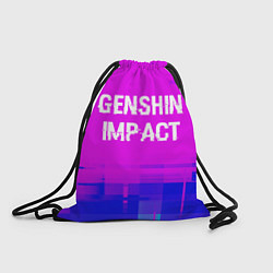 Мешок для обуви Genshin Impact glitch text effect: символ сверху