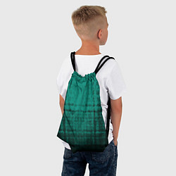 Рюкзак-мешок Мозаичный узор в черно -зеленых тонах, цвет: 3D-принт — фото 2