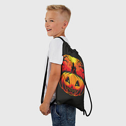 Рюкзак-мешок Тыква на Хэллоуин, цвет: 3D-принт — фото 2