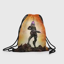 Рюкзак-мешок Кварианка стоит на горе трупов в свете огня, цвет: 3D-принт