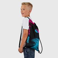 Рюкзак-мешок Daewoo - neon gradient: надпись, символ, цвет: 3D-принт — фото 2
