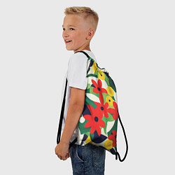 Рюкзак-мешок Цветочный яркий паттерн, цвет: 3D-принт — фото 2