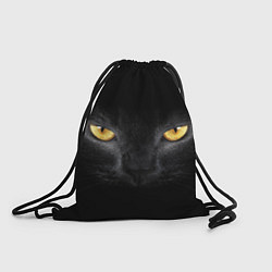 Рюкзак-мешок Чёрная кошка с оранжевыми глазами, цвет: 3D-принт
