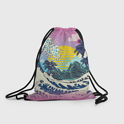 Рюкзак-мешок Штормовые океанские волны и пальмы, цвет: 3D-принт