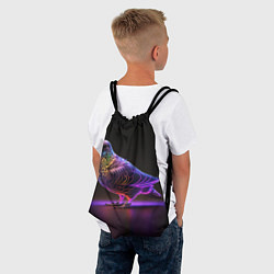 Рюкзак-мешок Неоновый голубь, цвет: 3D-принт — фото 2