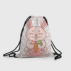 Рюкзак-мешок Милый зайчик с морковкой, цвет: 3D-принт