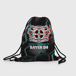 Мешок для обуви Bayer 04 FC в стиле glitch на темном фоне