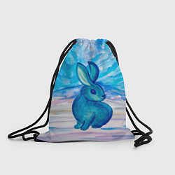 Рюкзак-мешок Зимний пейзаж и зайка, цвет: 3D-принт