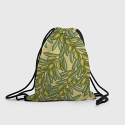 Рюкзак-мешок Винтажные ветви оливок, цвет: 3D-принт