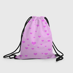 Рюкзак-мешок Сердечки розовые абстракция, цвет: 3D-принт