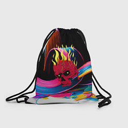 Рюкзак-мешок Горящий череп - авангард, цвет: 3D-принт