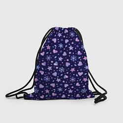 Рюкзак-мешок Новогодние сердечки, цвет: 3D-принт