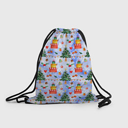 Рюкзак-мешок Новый год - елки и подарки, цвет: 3D-принт