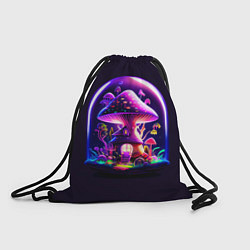 Рюкзак-мешок Волшебный неоновый гриб в банке, цвет: 3D-принт