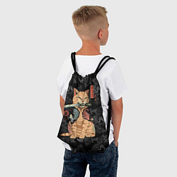 Рюкзак-мешок Кот самурай - Якудза, цвет: 3D-принт — фото 2