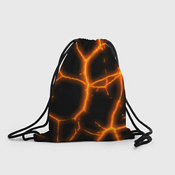 Рюкзак-мешок Оранжевые неоновые трещины, цвет: 3D-принт