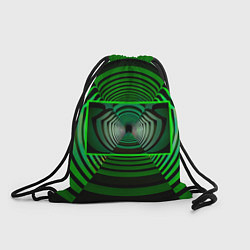 Рюкзак-мешок Зелёный туннель - оптическая иллюзия, цвет: 3D-принт