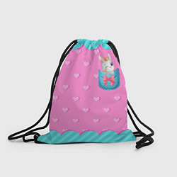 Рюкзак-мешок Зайчик в кармашке, цвет: 3D-принт