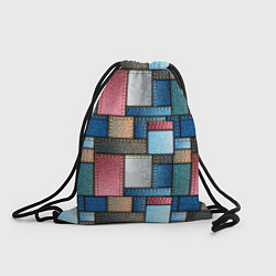 Рюкзак-мешок Джинсовые лоскуты - пэчворк, цвет: 3D-принт